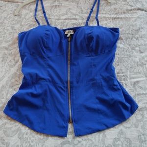 Sexy zip-front Guess corset top